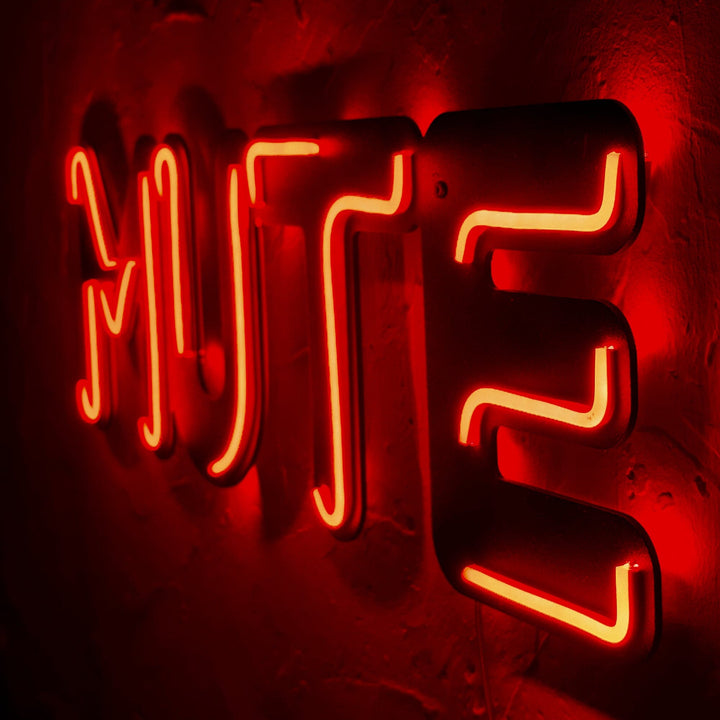 Mute - Neon Wall Art, | Hoagard